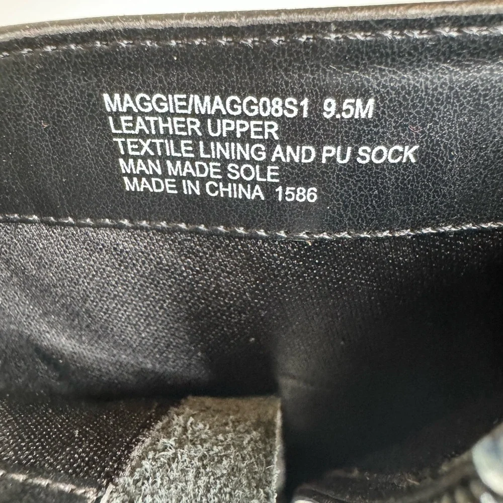 Steve Madden Maggie Black Leather size 9.5